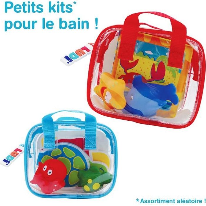 Set de bain LUDI - Livre d'éveil en plastique + 2 animaux arroseurs - Dès 9 mois