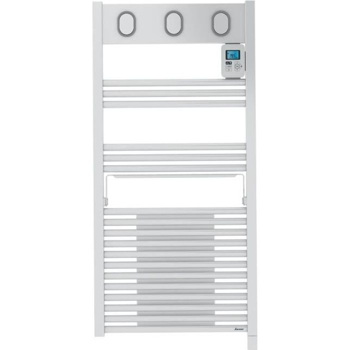SAUTER Marapi Radiateur Sèche-serviettes électrique avec soufflerie - 1500 watts - Ecran LCD - Programmable -Tubes ronds