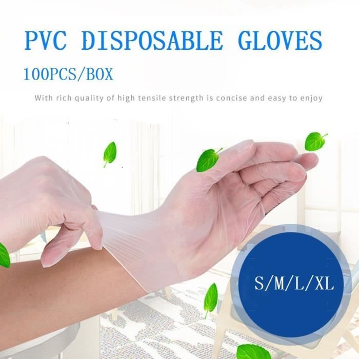100pcs 9 pouces gants en PVC transparent jetable hôpital alimentaire à domicile ACCESSOIRES ET PIECES BEAUTE BIEN 688