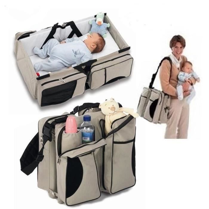 SAC A LANGER-Mommy Bag Lit de couchage pliant à la main pour bébé - Beige-39 * 37 * 11 cm®HOMBUY