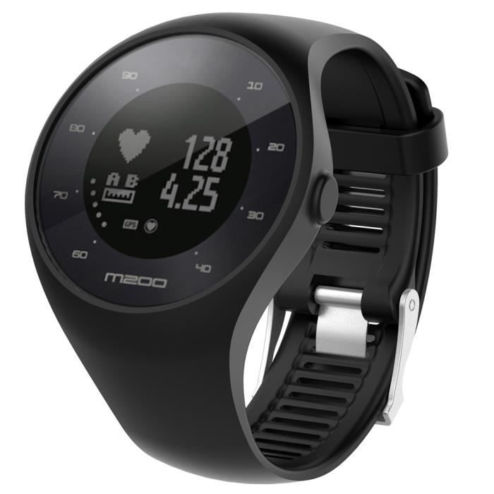 bracelet de montre vendu seul Bracelet de montre en caoutchouc de silicone souple pour montre de fitness Polar M200 BK