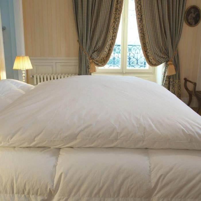 Édredon gonflant 180x170 cm 90% duvet neuf blanc