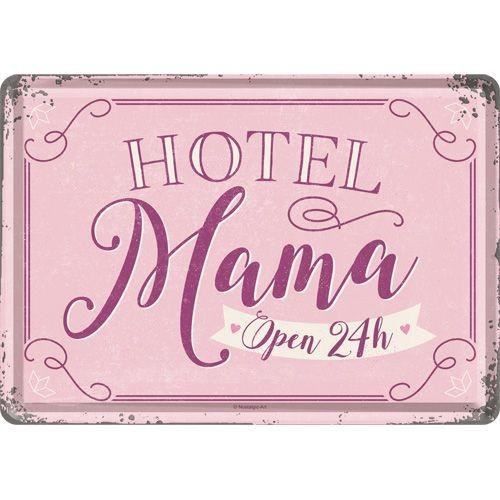Plaque en métal 14 X 10 cm Hotel mama open 24h/Hôtel maman ouvert 24h/24