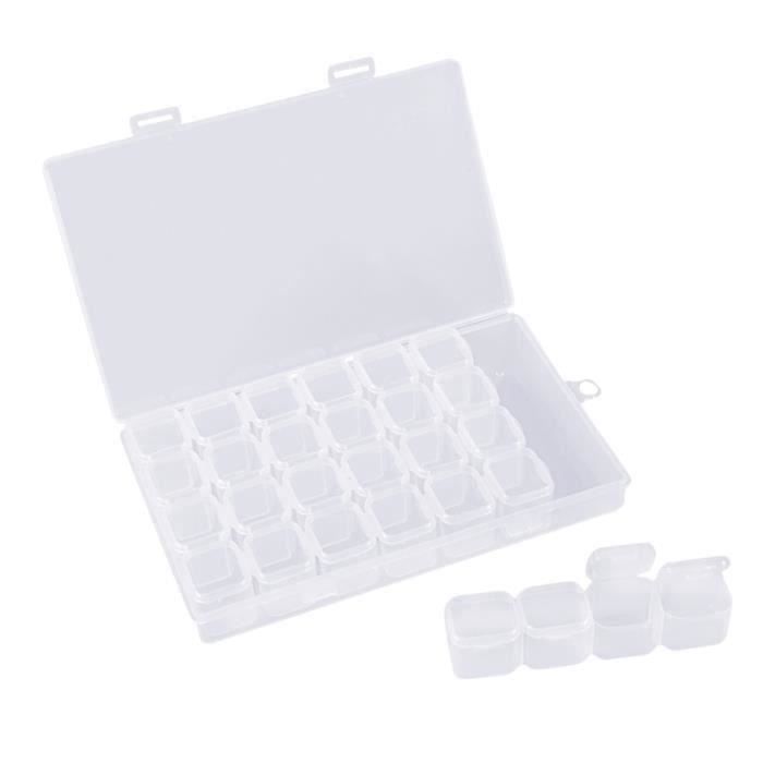 3 pièces 28 compartiments Nail Art vide Transparent support de rangement boîte MANICURE SET - MANICURE KIT - PEDICURE
