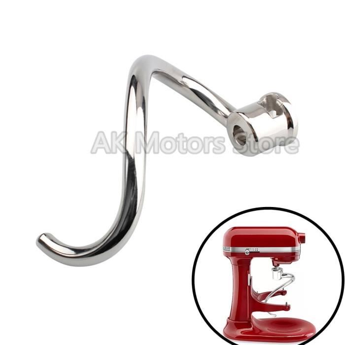 Silver -Crochet spirale à pâte en acier, attachement pour KitchenAid,accessoire de robot de cuisine pour modèles W10462785, 5KSM7580