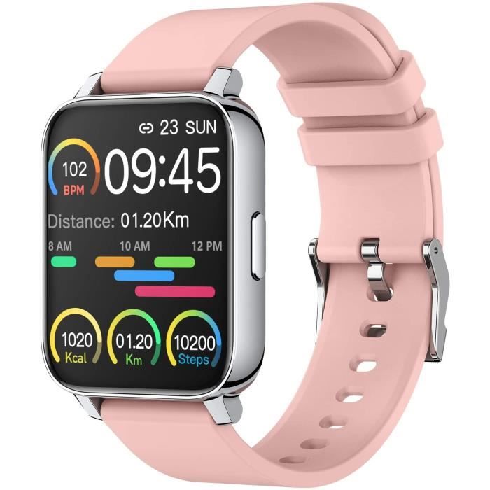 Montre Connectée Femmes, 1,69'' Montre Intelligente Smartwatch avec Moniteur Sommeil de Fréquence Cardiaque, Montre Sport Etanch100