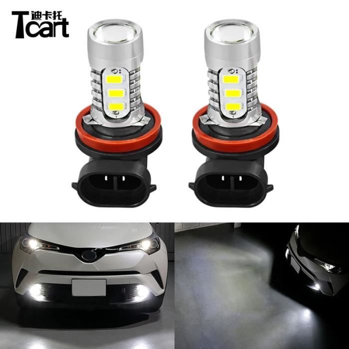 Bleu de Crésol H11 -Tcart – accessoires de voiture pour Toyota CHR C HR 2017 2018 2019 2020, ampoules antibrouillard avant LED H11 5
