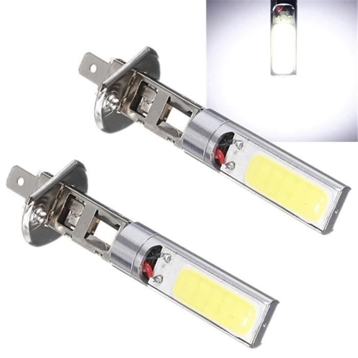 2X H1 LED Ampoule Voiture Lampe COB Chip DRL Xenon Feux Phare Route 300lm Ultra Blanc 6000K 20W DC @HTP