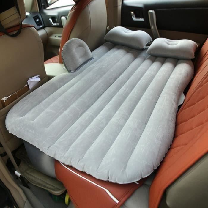 Matelas gonflable pour voiture couch-air,garage extérieur idéal pour camping, voyage, car, pompe gonflable, oreiller,Gris