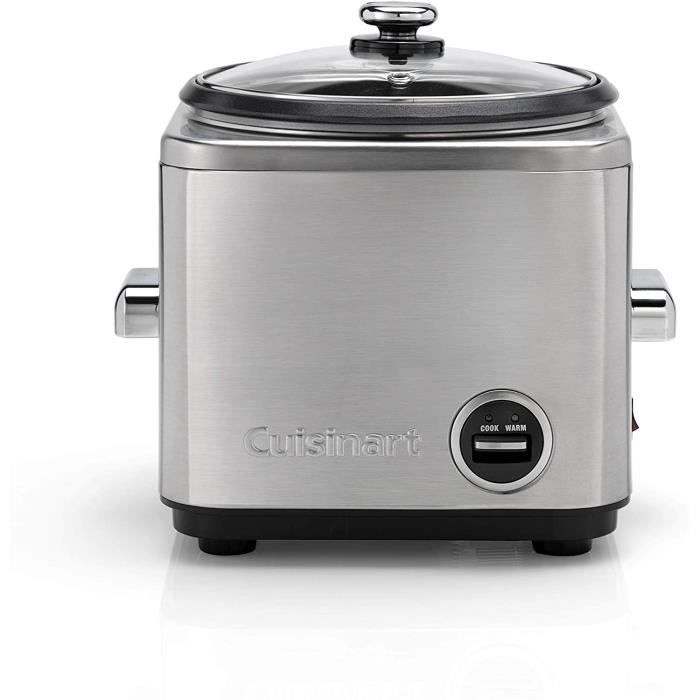 Cuisinart CRC800E Cook & Steam, cuiseur à riz compact et cuiseur à vapeur, acier inoxydable brossé, capacité de 800g