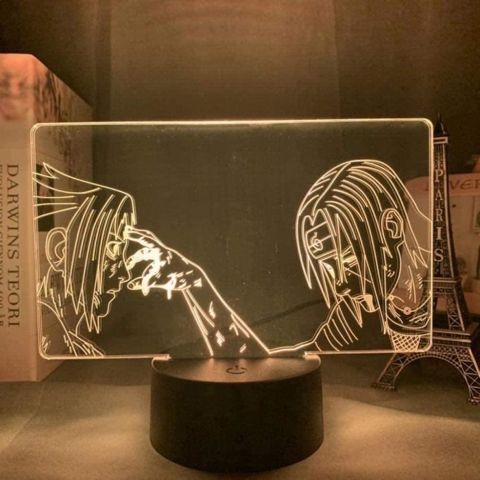 3D Illusion lampe Led veilleuse Anime Naruto Sasuke et Itachi Uchiha pour enfants enfant chambre décor coloré Manga cadeau enfants c