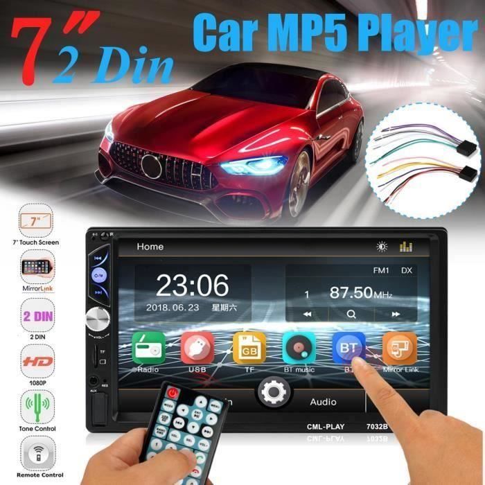 2 DIN 7'' HD MP5 Autoradio Tactile USB + AUX Bluetooth Multimedia Voiture L55005