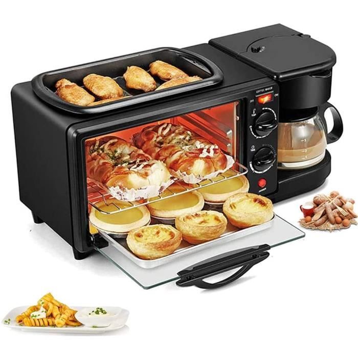 FOUR 3 en 1 mini four mini four agrave pizza mini four electrique chaleur tournante petit fourplaque agrave pacirctisserie amovi306