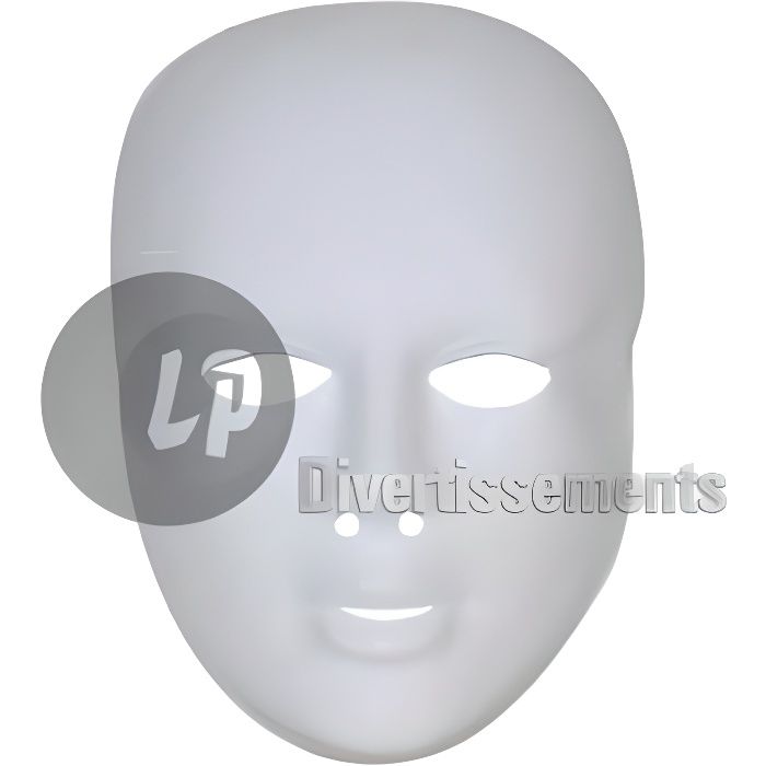 masque coque à peindre visage blanc 5