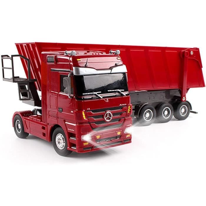 VEHICULE MINIATURE ASSEMBLE ENGIN TERRESTRE MINIATURE ASSEMBLE Camion RC Voiture À Plat Semi-Remorque Camion-Benne Enfa623