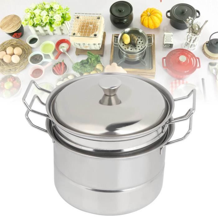 Pot à vapeur Playtoy, marmite à vapeur jouet compacte, ustensiles de cuisine jouet pour produits de cuisine jouets fournitures de
