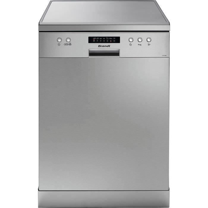 Lave-vaisselle pose libre BRANDT LVC128S - 12 couverts - L60cm - 48 dB - Silver