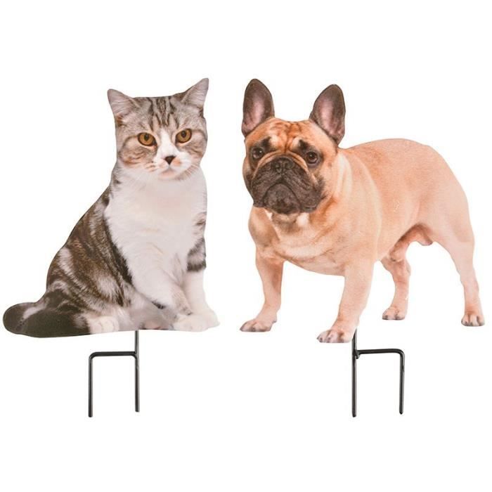 Chat et chien sur pique (Lot de 2) Multicolore