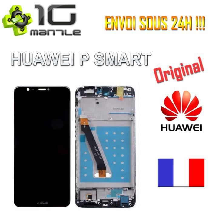 ORIGINAL VITRE TACTILE + ECRAN LCD + CHASSIS HUAWEI P SMART NOIR + OUTILS