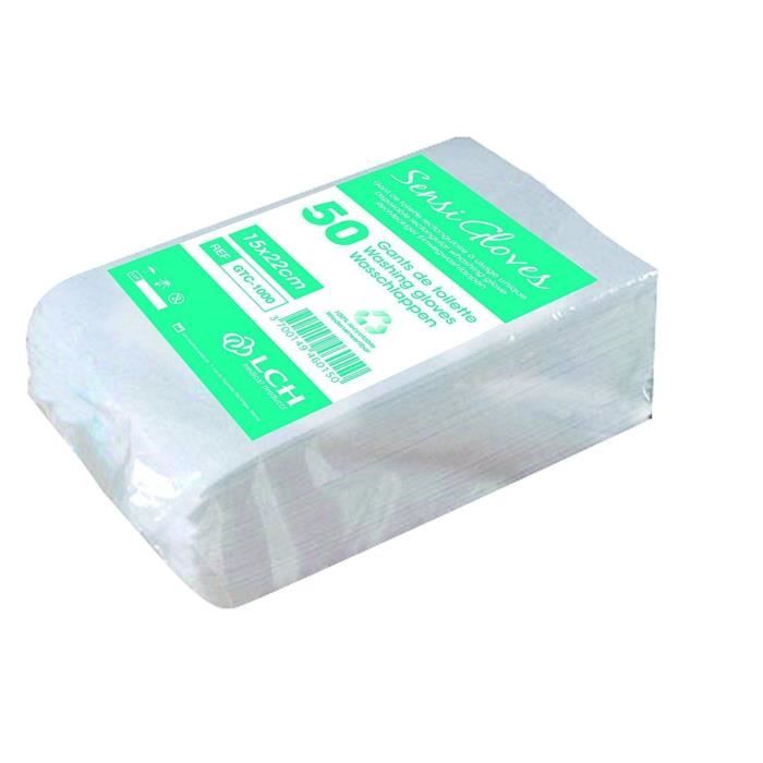 LCH Gants de toilettes jetables Sensiglove Sachet de 50