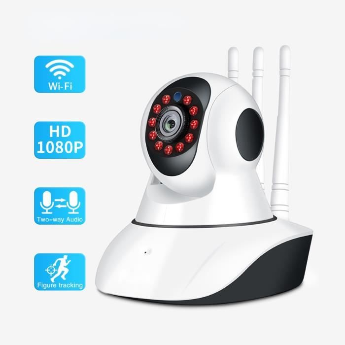 Babyphone Vidéo Blanc Sans Fil Caméra IP Wifi Vision Nocturne Audio Bidirectionnel Sécurité à Domicile Pour Bébé Nounou