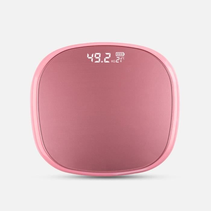 Pèse Personne Impédancemètre, Composition Corporelle Intelligente Mesure Poids Masse Graisseuse IMC, USB chargment - rose&or rose