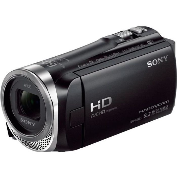 Sony Handycam HDR-CX450 Caméscope 1080p - 60 pi-s 2.29 mégapixel 30x zoom optique Carl Zeiss carte Flash Wi-Fi, NFC