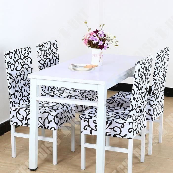 TD® Housse de chaise extensible de salle a manger décoration tendance et moderne design motif pour embellir chaises intérieur