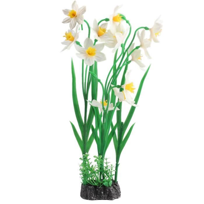 BOV Ornement de plante de corail Vivid artificiel pour aquarium sous-marin Fish Tank Garden Lands White