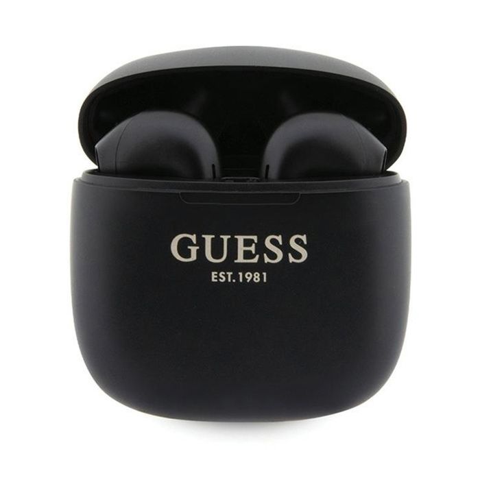 Guess True Wireless Script Logo BT5.3 - Écouteurs TWS + étui de chargement (noir)