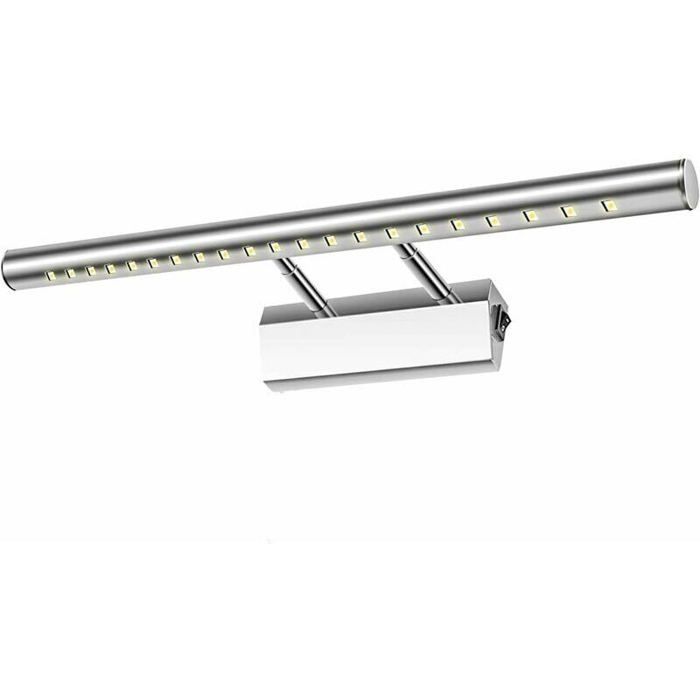 Lampe de salle de bain LED miroir 5 W applique murale IP44 étanche lampe de table réglable à 180 ° avec interrupteur en acier inoxy