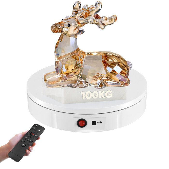 Table Tournante électrique Avec LED - Diamètre 25 Cm, Charge 20 Kg, Rotation Silencieuse 360°, USB-C - 3