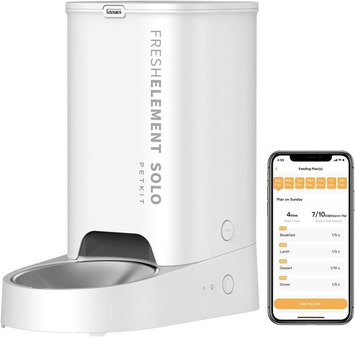 Comparer les prix de Distributeur Automatique Pour Chats Et Chiens2.4G Wifi 3L Mangeoire AutomatiqueConnecté AppAvec Bol En Acier Inoxydable(Blanc)