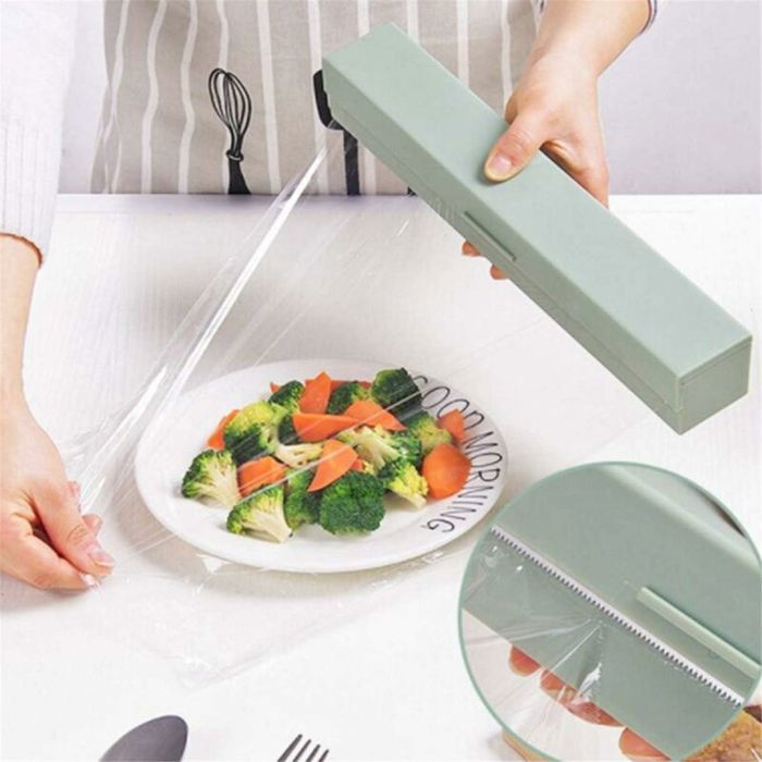 Boîte Coupe-film étirable - Distributeur Pour Film Alimentaire (30 Cm, Plastique PE, Coupe Sécurisée)
