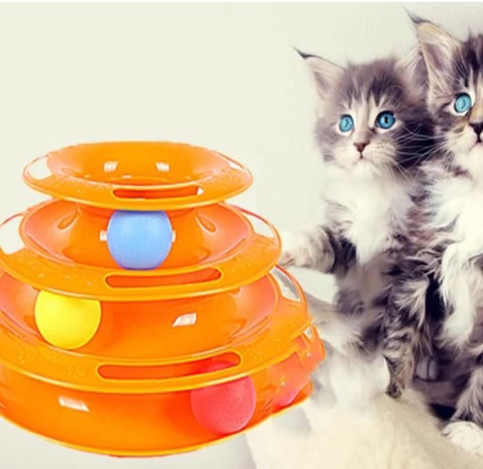 Comparer les prix de Jouet pour chat de compagnie boule à trois couches plateau tournant pour chat piste éducative interactive