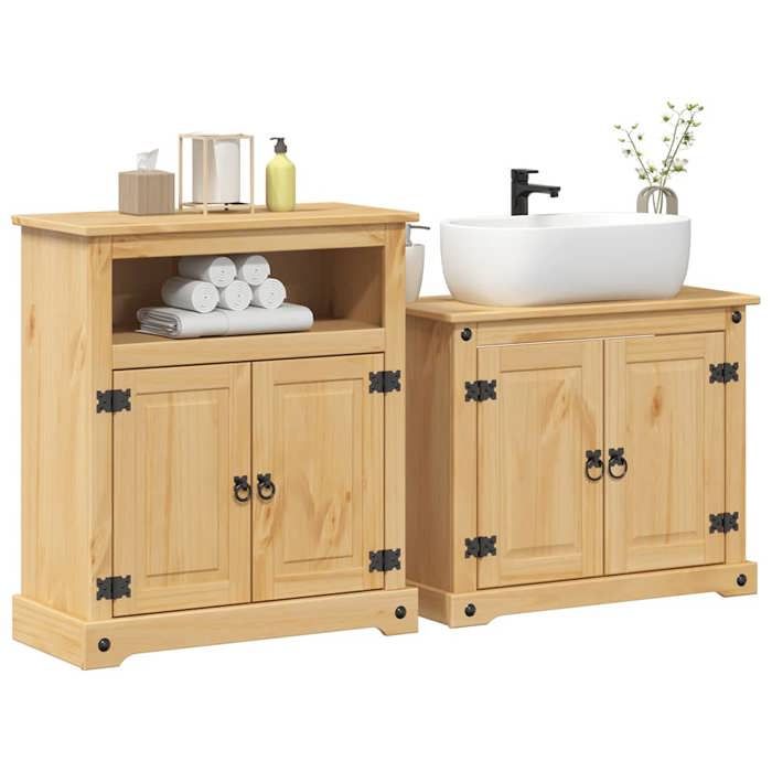 vidaXL Ensemble de meubles salle de bain 2 pcs Corona bois pin massif armoire de salle de bain armoire de rangement de 3334637