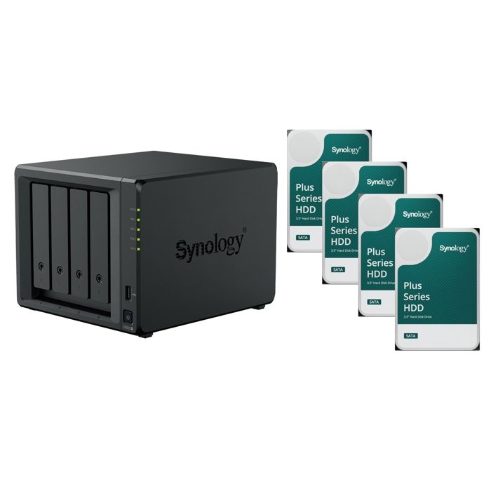 Serveur NAS Synology DS925+ avec 4x disque dur 6TB HAT PLUS et avec 4GB RAM