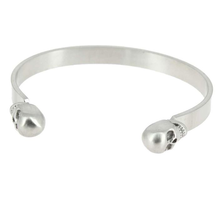 Simon Carter - Bracelet - Double tête de mort - Gris acier - Acier - Contemporain - Tête de mort