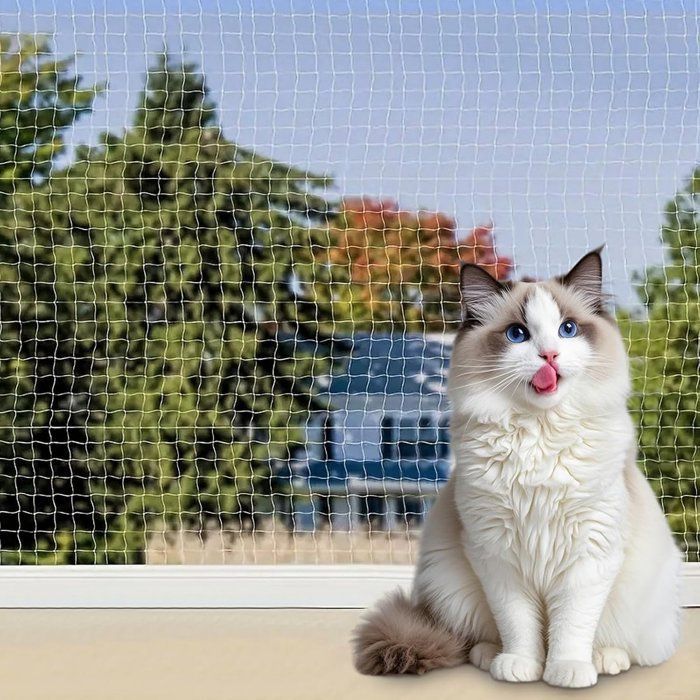 Filet de sécurité pour balcon 8x3m protection chats et chiens installation facile blanc