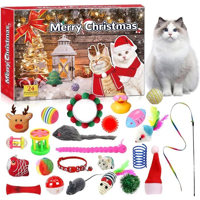 Calendrier De L'Avent Chat 2025 - 24 Jours, Pendentifs Acrylique, Décoration Noël Maison, Compte à Rebours