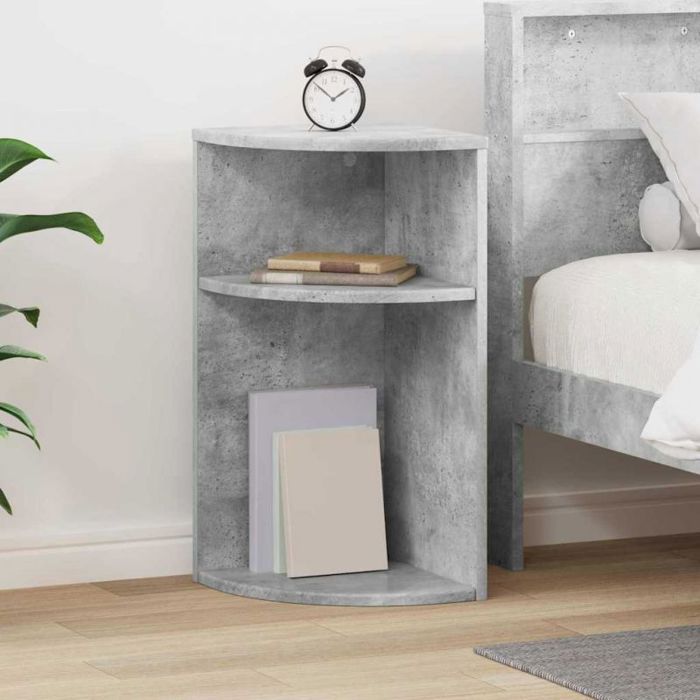 Table dappoint - VIDAXL - 29 6 x 29 6 x 60 cm - Gris béton - Bois dingénierie - Design minimaliste