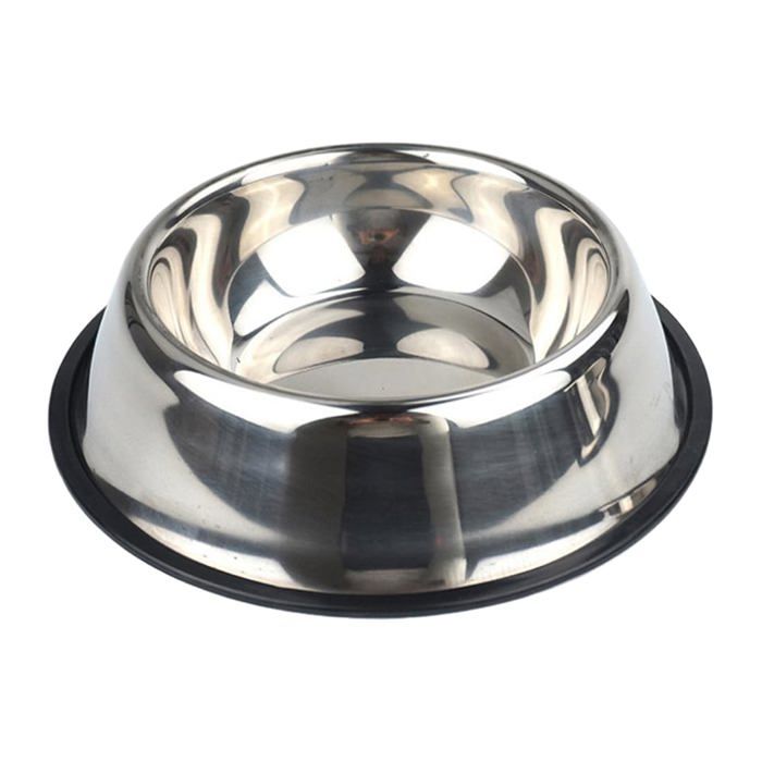 Gamelle Chien Acier Inoxydable 26cm Base Caoutchouc Antidérapante Chiens Moyens/Grands Nourriture Eau Chat Bol Cuneary