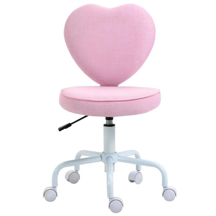 Chaise Bureau Cœur Rose Mignonne-Siège Pivotant Rembourré Lin-40x50x79-89cm Réglage Hauteur Design Féminin Bureau Salon Chaise Bureau Cœur Rose Mignonne-Siège Pivotant Rembourré Lin-40x50x79-89cm Réglage Hauteur Design Féminin Bureau Salon