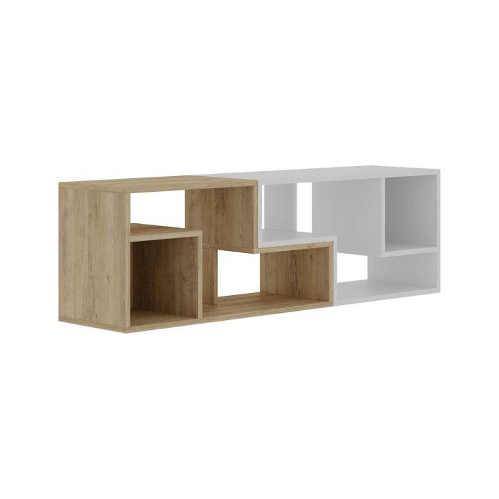Meuble TV modulable en bois Glis - 145 x 35 x 44 cm - Blanc