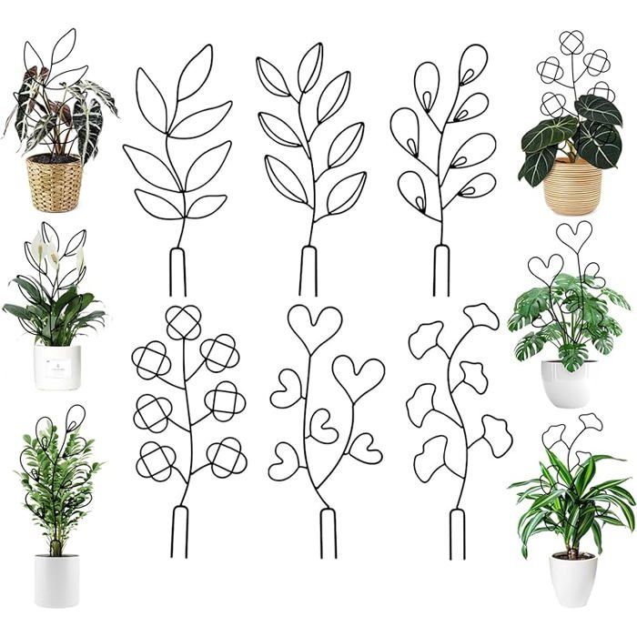 6 Tuteur Plante Grimpante Exterieur Treillis Jardin en Métal 39.9cm Treillis pour Plantes Grimpantes Tuteurs pour Plantes