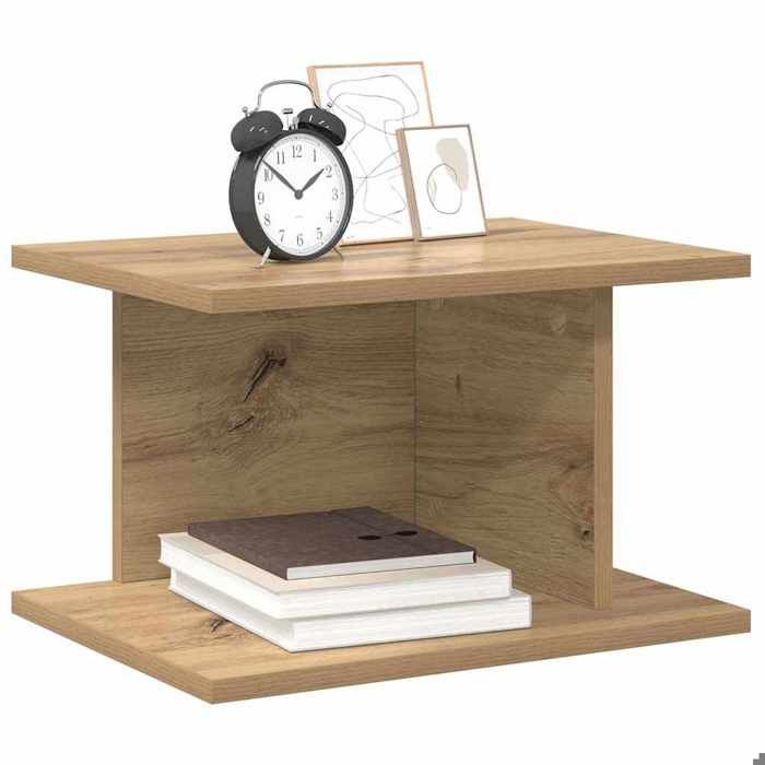 Table de lit - Marron - Armoire de chevet - 1 PC - Chêne artisanal 40x30x25 cm T4707