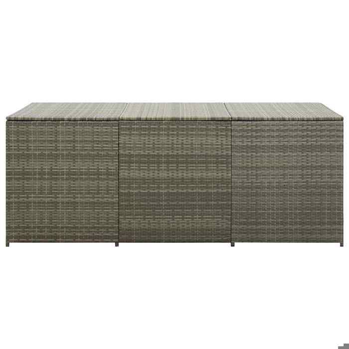 Boîte de rangement de jardin Moderne - NGM - Coffre dextérieur - Charge 100kg - résine tressée 180x90x70cm gris B37011