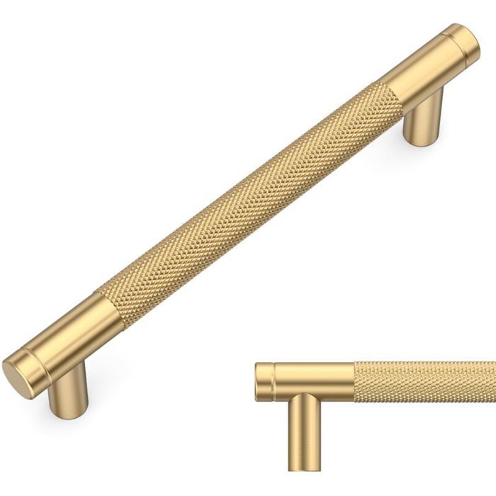 10 Pièces Poignee de Meuble Cuisine Or Champagne 128mm Poignées Meubles avec Vis pour Bureaux Tiroirs Armoires Placard