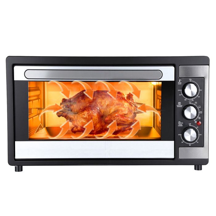 Four  46 L 0℃-230℃ Réglable Ventilateur à convectionFour posable 1500 WMultifonctionnel 9 en 1Avec alarme à minuterie