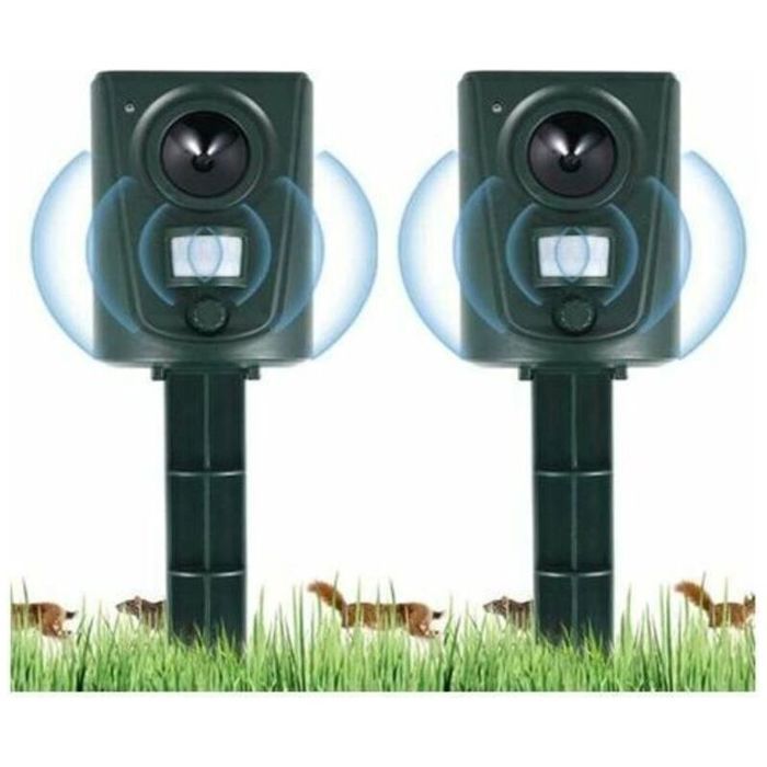 Répulsif ultrasons animaux - Détecteur mouvement 30m Résistant aux intempéries - Jardin et patio